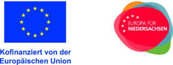 Logo EU mit der Beschriftung Kofinanziert von der Europäischen Union und Logo mit der Beschriftung Europa für Niedersachsen